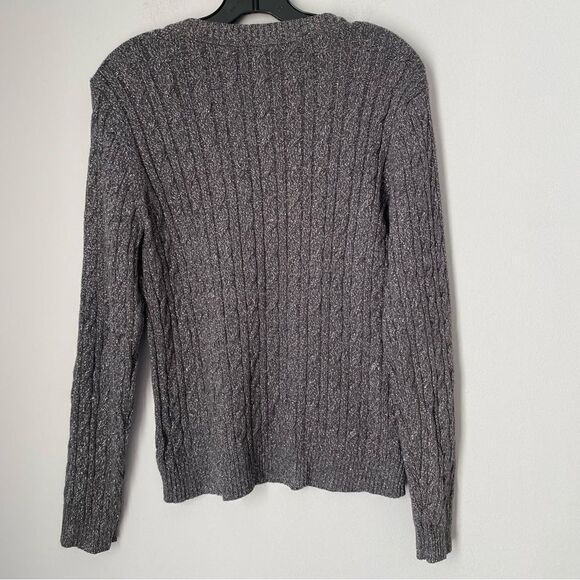 Charter Club Women’s Crew Neck Sparkly Cable Knit Sweater size L - Picture 3 of 3